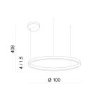 Pendant lamps circles - Azzardo HALO Lampa Wisząca 100 CCT DIMM + Pilot w Komplecie Złoty Szczotkowany AZ6476 - product 2