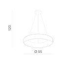 Lampy wiszące ze sterowaniem - Azzardo SOVANA Lampa Wisząca 55 CCT + Pilot w Komplecie Beżowy Mat AZ7545 - produkt 2