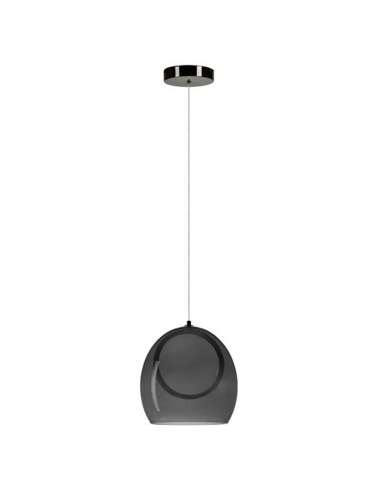 Single pendant lamps - Azzardo NICOLE Lampa Wisząca Chrom Połysk Czarny Połysk AZ6196 - product kolory-swiatla.pl 1