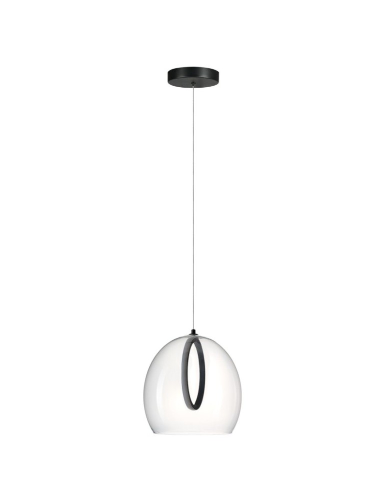 Single pendant lamps - Azzardo NICOLE Lampa Wisząca Przezroczysty Połysk Czarny Mat AZ6195 - product kolory-swiatla.pl 1