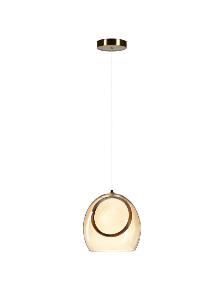 Single pendant lamps - Azzardo NICOLE Lampa Wisząca Bursztynowy Połysk Złoty AZ6197 - product kolory-swiatla.pl 1