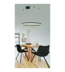 Pendant lamps circles - Azzardo HALO Lampa Wisząca 80 CCT DIMM + Pilot w Komplecie Czarny Mat AZ6472 - product 2