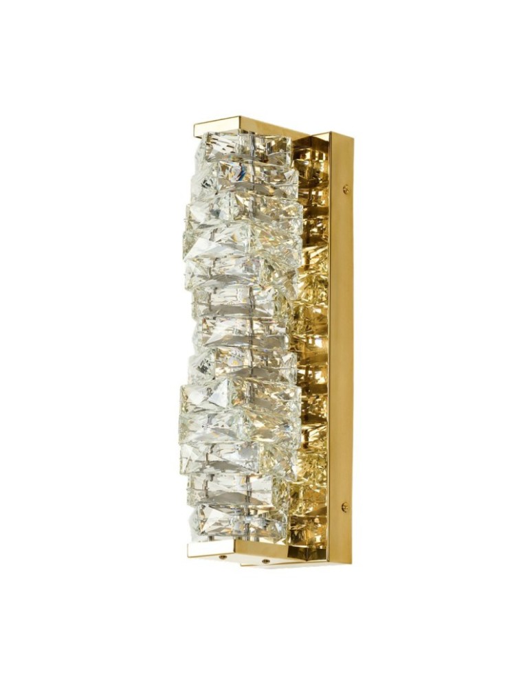 Glamour wall lamps - Azzardo FLORENCE Lampa Ścienna 3000K Złoty Połysk Przezroczysty AZ6480 - product kolory-swiatla.pl 1
