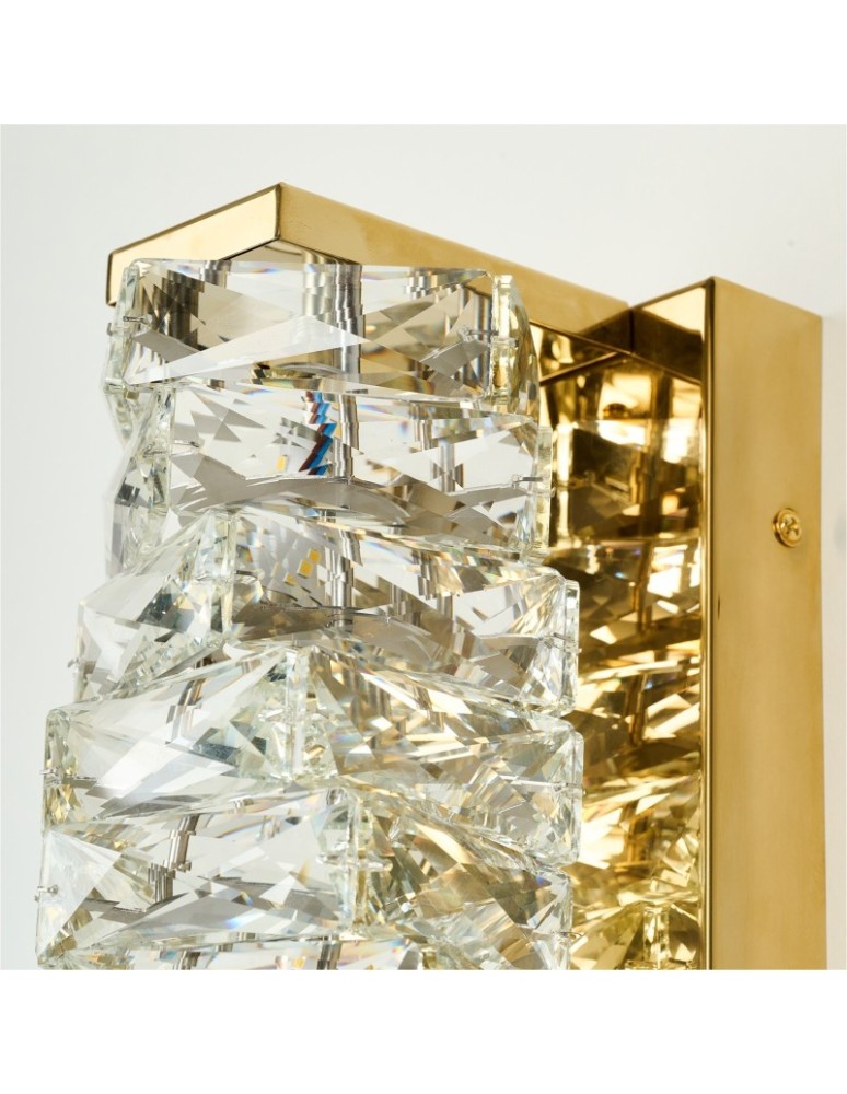 Glamour wall lamps - Azzardo FLORENCE Lampa Ścienna 3000K Złoty Połysk Przezroczysty AZ6480 - product kolory-swiatla.pl 3