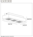 Ceiling luminaires for replaceable light source - Lucide XIRAX ceiling light 3xGU10/5W LED 320L 3000K white 09119/15/31 - product 6