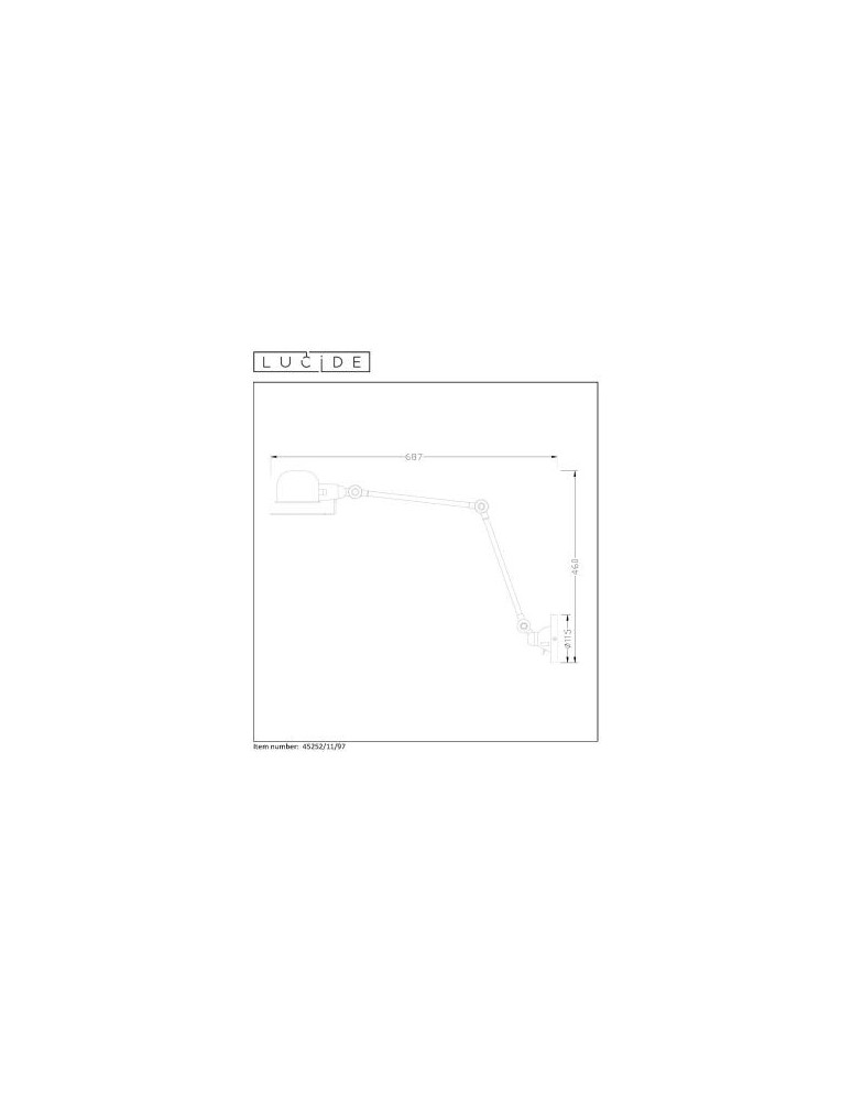 Cantilever wall lamps - LUCIDE HONORE 1x40W E14 230V 45252/11/97 Wall lamp. - product kolory-swiatla.pl 18