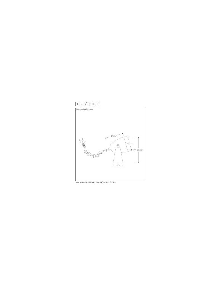 Lucide CHAGO Desk E14 13/15/19cm Pink 45564/01/66