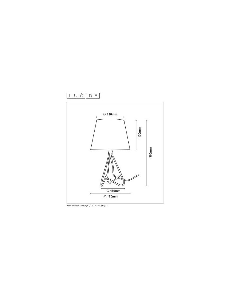 Table lamps with lampshade - Lucide GITTA Desk E14 H30cm Red 47500/81/17 - product kolory-swiatla.pl 9