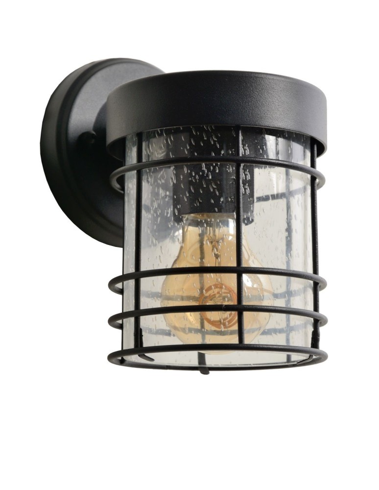 Lucide KEPPEL Wall Mount IP23 E27 H19cm Black 29824/01/30