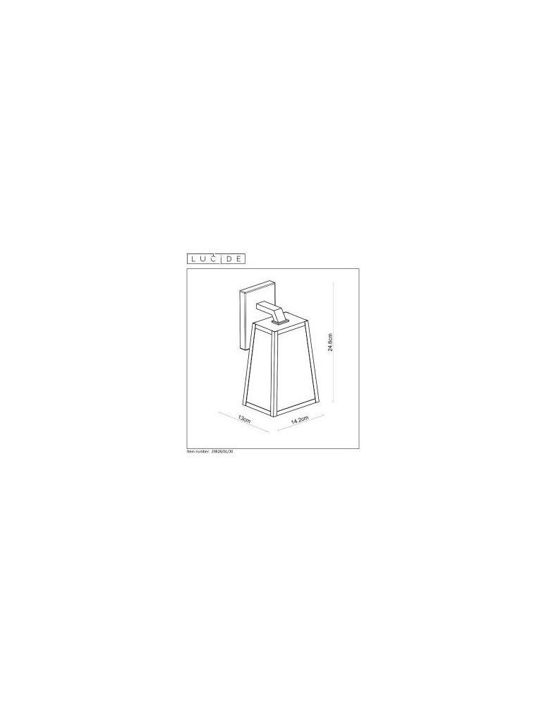 Lucide MATSLOT Wall-mounted IP23 E27 H25cm Black 29828/01/30