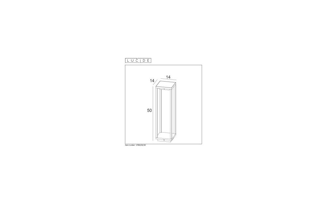 Lucide TENSO SOLAR Post Outdoor H50cm IP54 Aluminium 27892/02/30