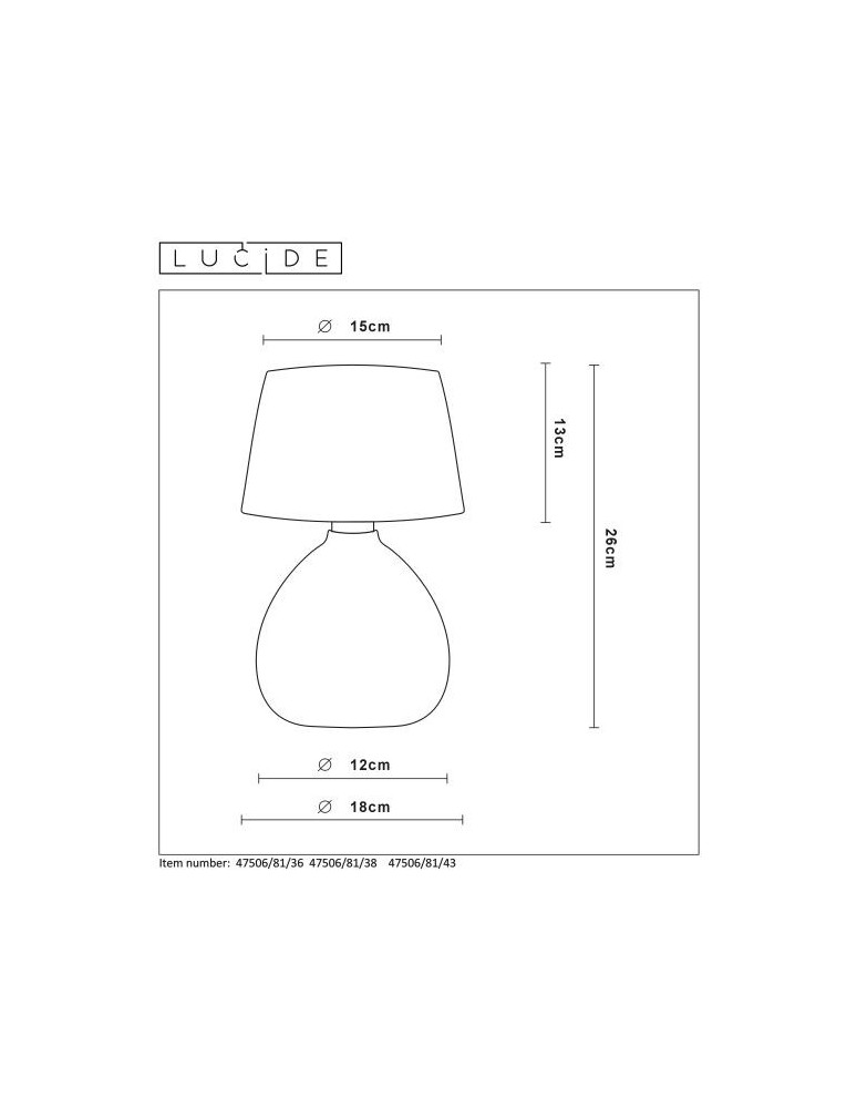 Nightlights - Lucide RAMZI Desk E14 H26cm Bro 47506/81/43 - product kolory-swiatla.pl 9