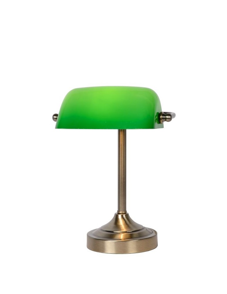 Reading table lamps - Lucide Banker Lamp E14 W22cm H30cm Glass green/ Bronze 17504/01/03 - product kolory-swiatla.pl 1