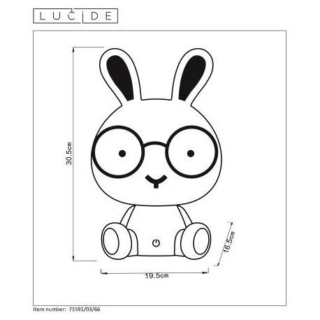 Lucide DODO Rabbit Biurkowa LED3W H 71591/03/66