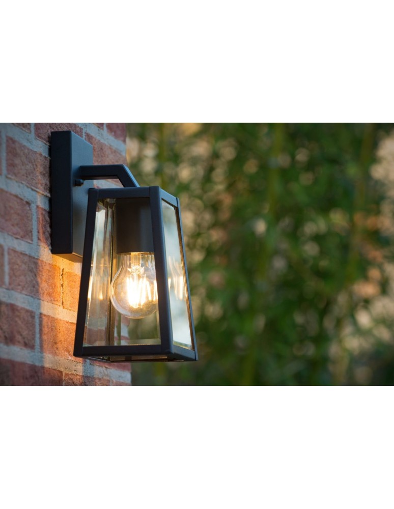 Lucide MATSLOT Wall-mounted IP23 E27 H25cm Black 29828/01/30