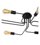 Loft ceiling lamps - industrial - Lucide LESTER Plafond Light 8xE27 150/80/20cm Black 21112/08/30 - product 9
