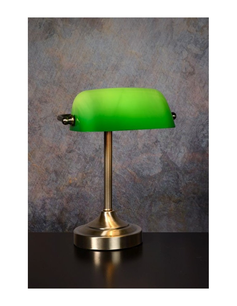 Reading table lamps - Lucide Banker Lamp E14 W22cm H30cm Glass green/ Bronze 17504/01/03 - product kolory-swiatla.pl 15