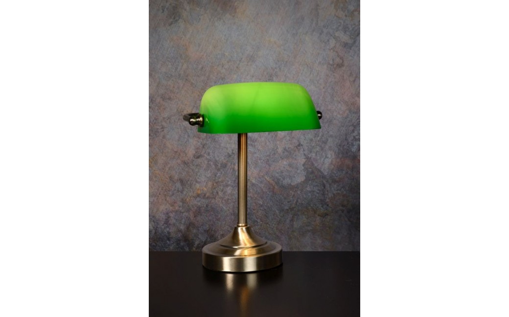 Lucide Banker Lamp E14 W22cm H30cm Glass zielona/ Bronze 17504/01/03