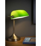 Reading table lamps - Lucide Banker Lamp E14 W22cm H30cm Glass green/ Bronze 17504/01/03 - product 16