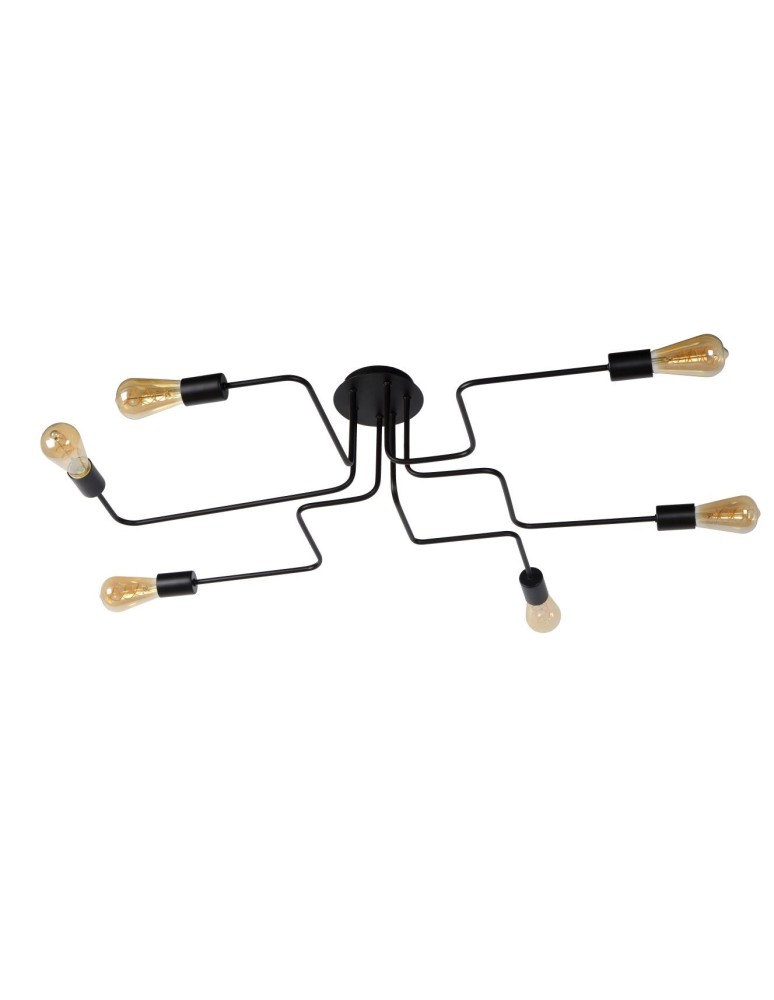 Loft ceiling lamps - industrial - Lucide LESTER Plafond Light 6xE27 100/75/20cm Black 21112/06/30 - product kolory-swiatla.pl 14