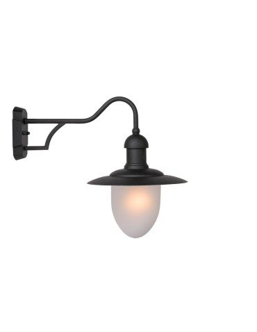 Lucide ARUBA 1xE27 Frost Glass/Black 11871/01/30 Wall lamp