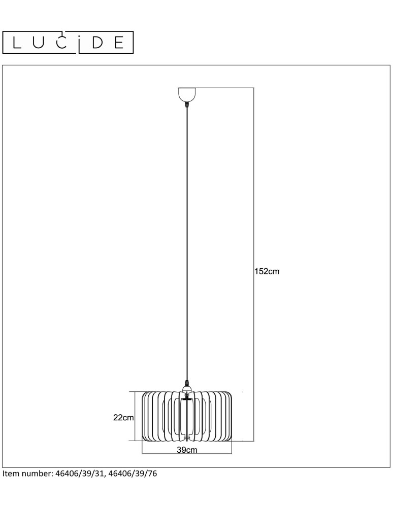 Boho pendant lamps - Lucide ETTA Pendant E27 39cm H22cm W 46406/39/76 - product kolory-swiatla.pl 9