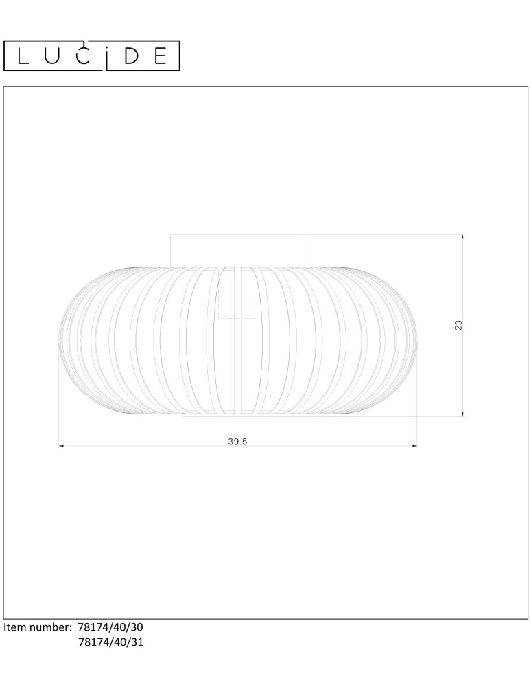 Ceiling lamps - Lucide MANUELA Plafond Light 1xE27 40cm Black 78174/40/30 - product kolory-swiatla.pl 11