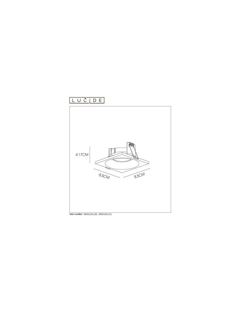 Flush-mounted hermetic lamps - Lucide ZIVA Drop-in 1xGU10 black 09924/01/30 - product kolory-swiatla.pl 4