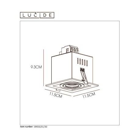 Lucide CHIMNEY Wpust 1xGU10 czarny 09926/01/30