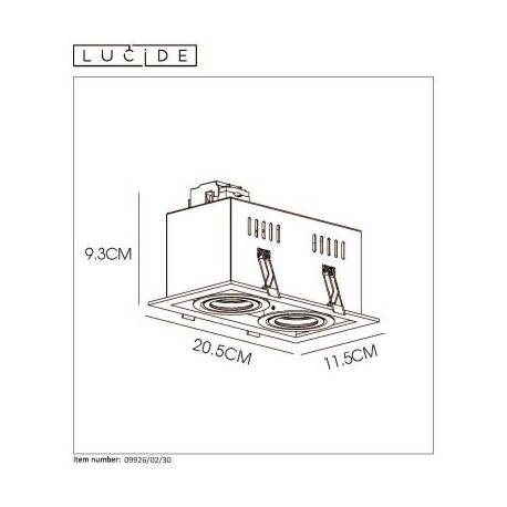 Lucide CHIMNEY Wpust 2xGU10 czarny 09926/02/30