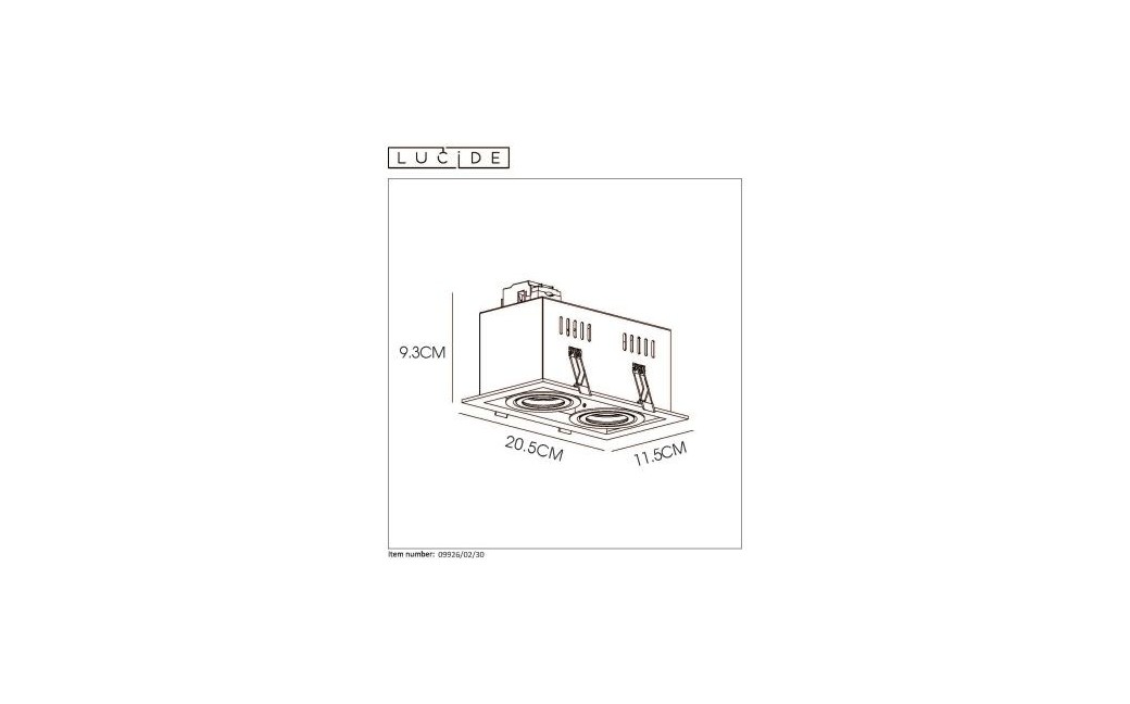 Lucide CHIMNEY Wpust 2xGU10 czarny 09926/02/30