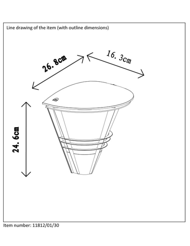 Outdoor wall lamps - Lucide LIVIA wall light 1xE27 black 11812/01/30 - product kolory-swiatla.pl 4