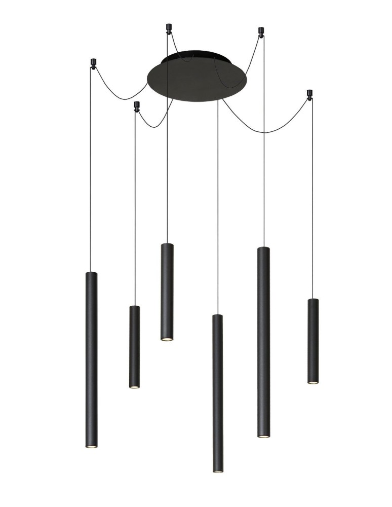 Pendant lamps spiders - Lucide LORENZ Pendant lamp 6xE27 black 74403/06/30 - product kolory-swiatla.pl 1