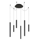 Pendant lamps spiders - Lucide LORENZ Pendant lamp 6xE27 black 74403/06/30 - product 2