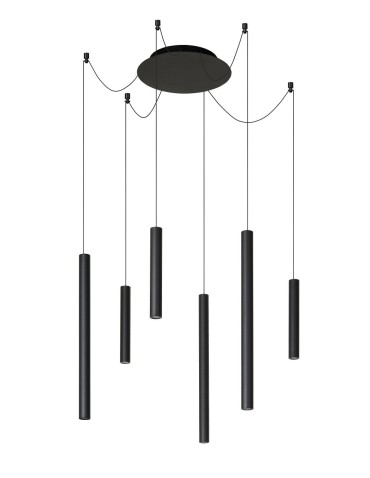 Lucide LORENZ Lampa wisząca 6xE27 czarny 74403/06/30 - produkt 2