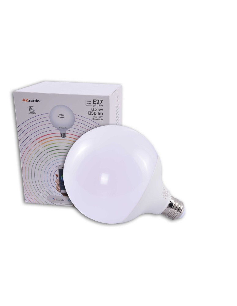 LED bulbs E27 230V - AZZARDO SMART LED WiFi E27 Globe 15W bulb AZ3214 - product kolory-swiatla.pl 1