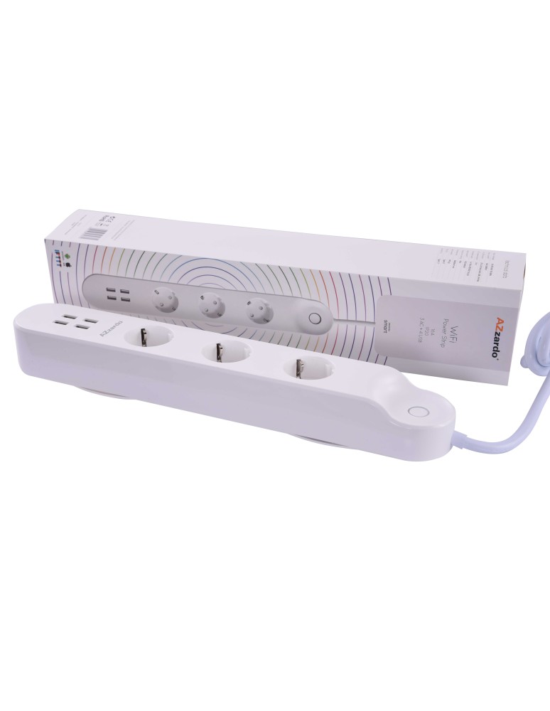 SMART extension cords and adapters - AZZARDO SMART WiFi+USB 32A power strip AZ3477 - product kolory-swiatla.pl 1