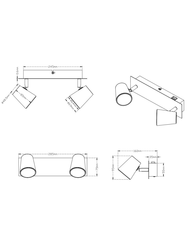 Spotlight ceiling lamps - TRIO NARCOS Matte Nickel 873170207 Spotlight - product kolory-swiatla.pl 2