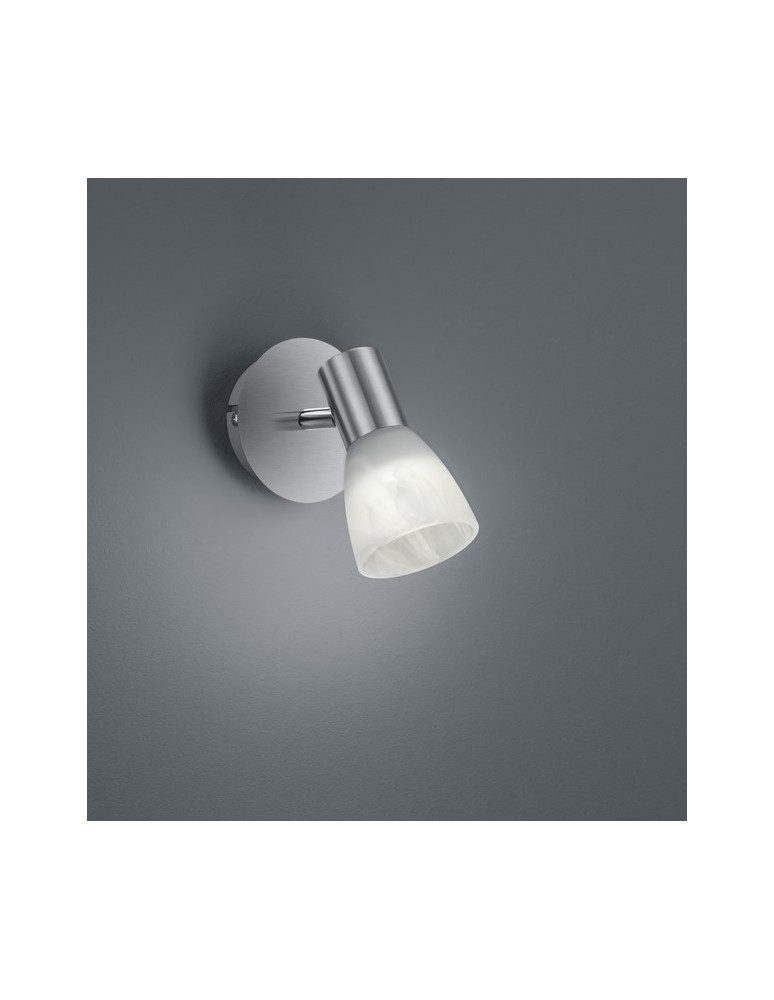 Wall lamps - TRIO LEVISTO Ceiling/Wall lamp 1xE14 alabaster matt nickel 871010107 - product kolory-swiatla.pl 1