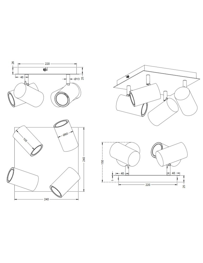 Adjustable ceiling lamps - spots - TRIO MARLEY Nickel matt 802430407 - product kolory-swiatla.pl 2