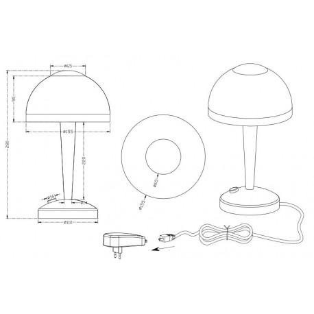 TRIO VENTURA Nikiel mat 529990107 Biurkowa