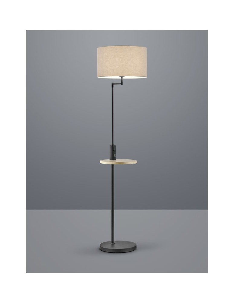Floor lamps with lampshade - TRIO CLAAS Floor lamp 1xE27 matte black ash 400400132 - product kolory-swiatla.pl 1