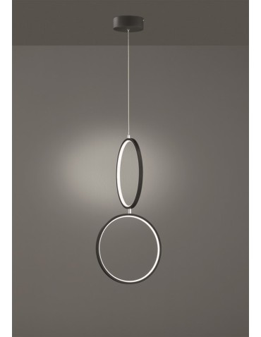 TRIO RONDO Wisząca 1xLED czarny mat 322610232