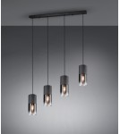 Pendant lamps on a strip - TRIO ROBIN Pendant 4xE27 black 310600432 - product 1
