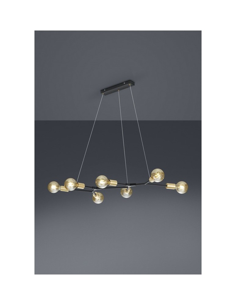 Pendant lamps - TRIO CROSS Pendant 7xE27 black 306700732 - product kolory-swiatla.pl 1