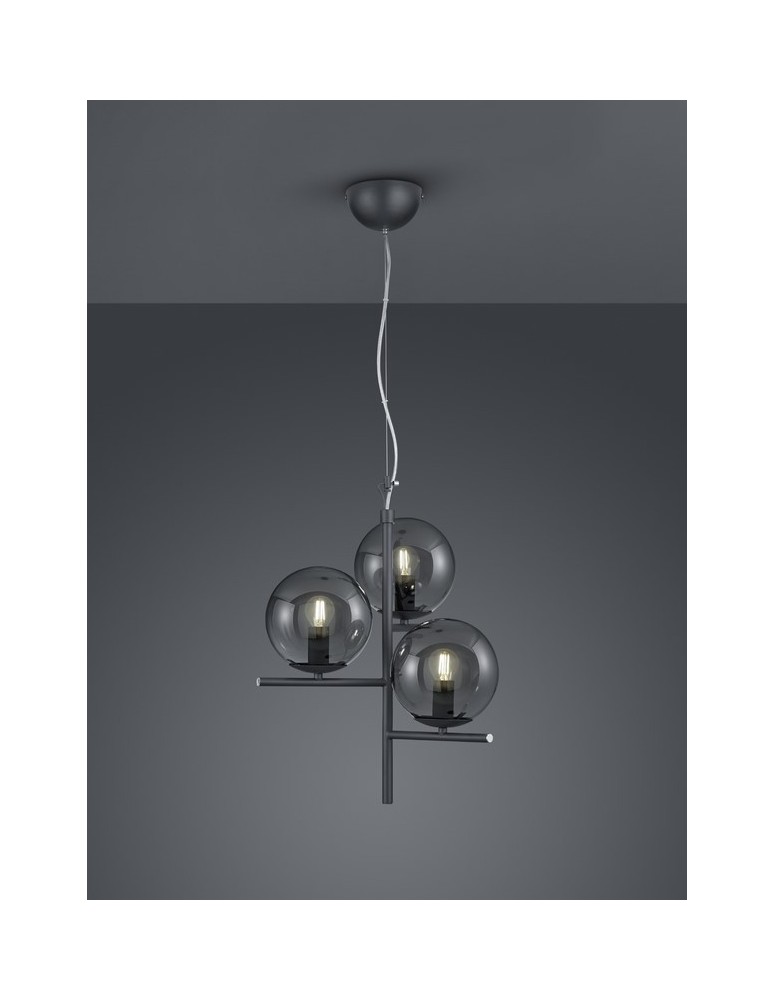 Pendant lamps - TRIO PURE Pendant 3xE14 anthracite 302000342 - product kolory-swiatla.pl 1