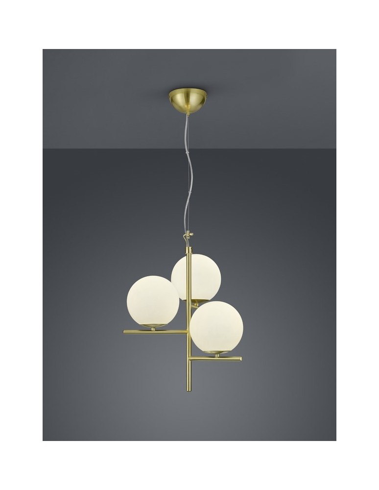 Brass-colored pendant lamps - TRIO PURE Pendant 3xE14 brass 302000308 - product kolory-swiatla.pl 1