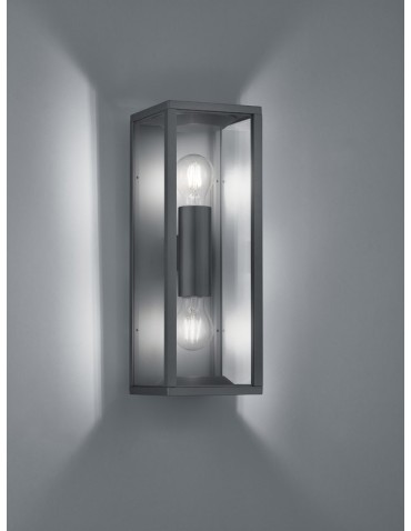 TRIO GARONNE Wall-mounted 2xE27 anthracite transparent 201860242
