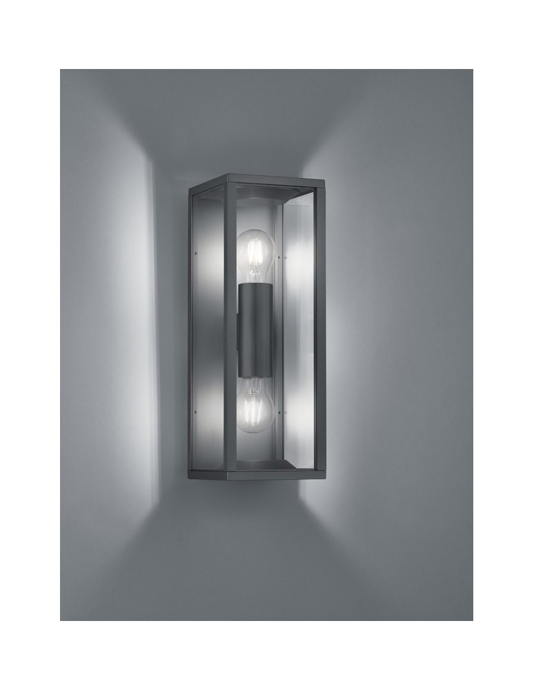 Outdoor wall lamps - TRIO GARONNE Wall-mounted 2xE27 anthracite transparent 201860242 - product kolory-swiatla.pl 1