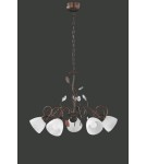 Chandeliers - TRIO TRADITIO Pendant 5xE14 antique rust alabaster 110700528 - product 1